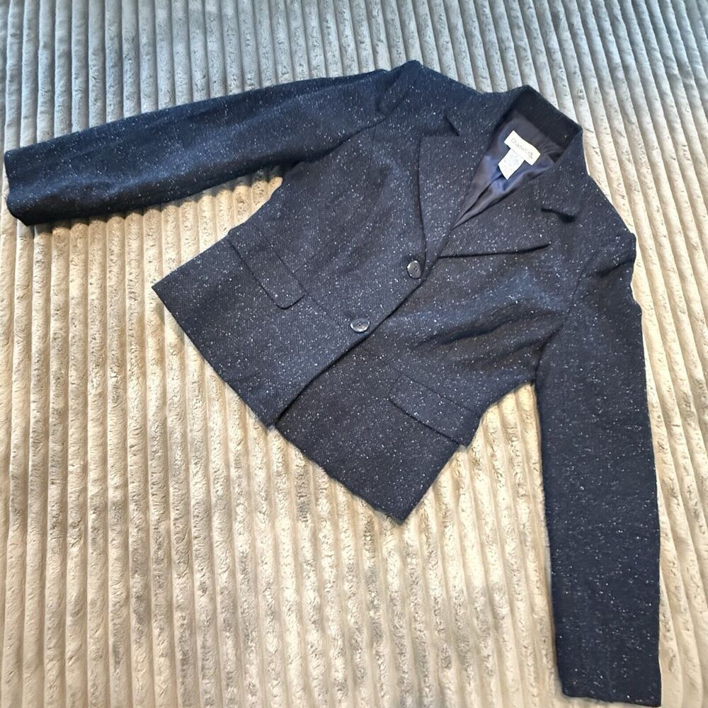 Chadwicks Wool Blue Tweed Blazer Women Size 6